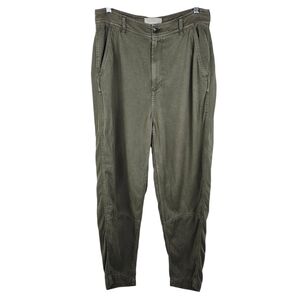 Everlane High-Waisted Muted Olive Green Pants